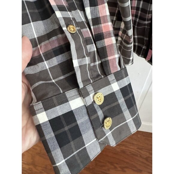 CAVI Designer Shirt Men’s Sz 5X Long Sleeve Blk/White/Pink Stripe Button-Up - Picture 7 of 11